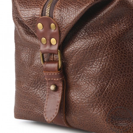 Кожаная дорожно-спортивная сумка Вашингтон (фактура коричневый)